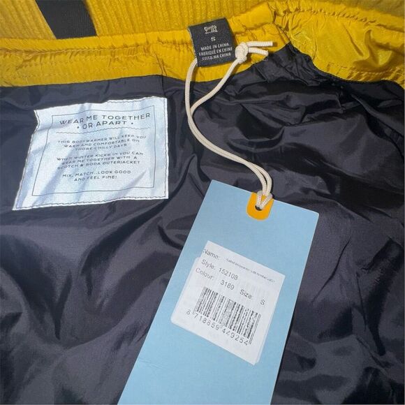 Scotch & Soda Unisex Quilted Body warmer Bomber Collar Vest Yellow / Gold Size S - Picture 9 of 13